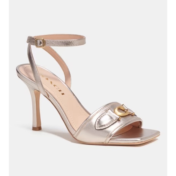COACH Kyra Metallic Leather Sandal - Picture 2 of 16